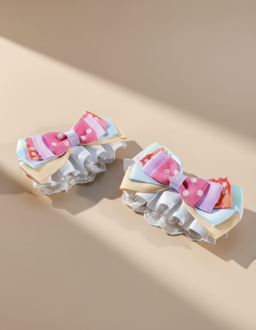 Rainbow Layered Lace Bow