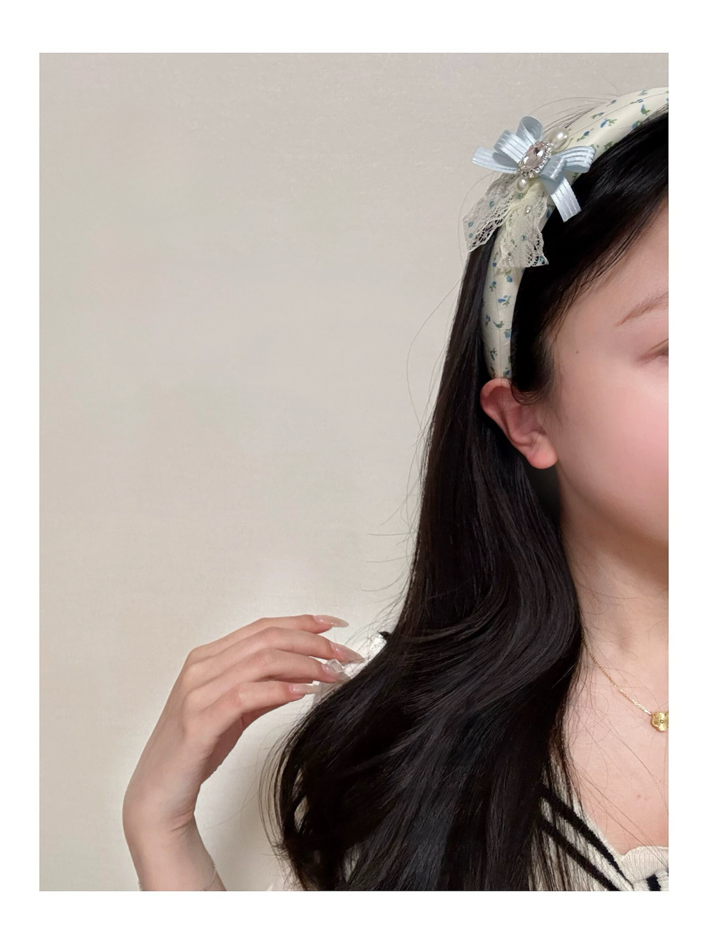 Leslie 花卉蕾丝发带
