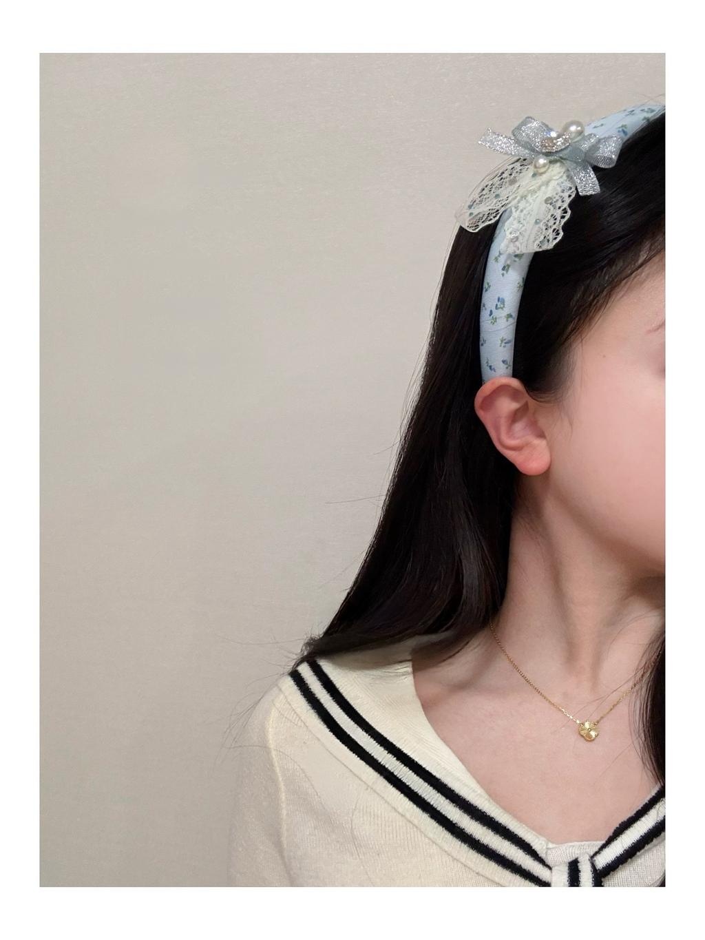 Leslie 花卉蕾丝发带