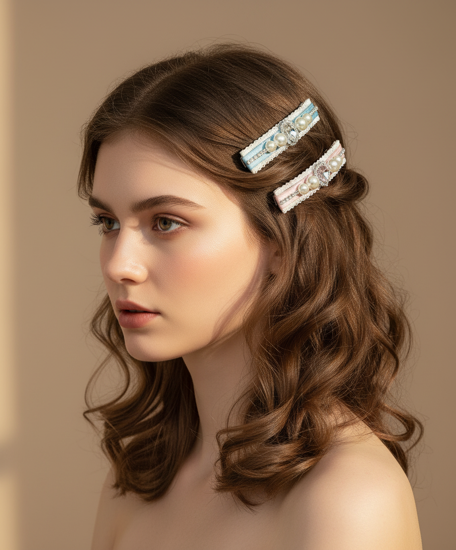 Trista  Colorblock Bejewelled Slim Clip