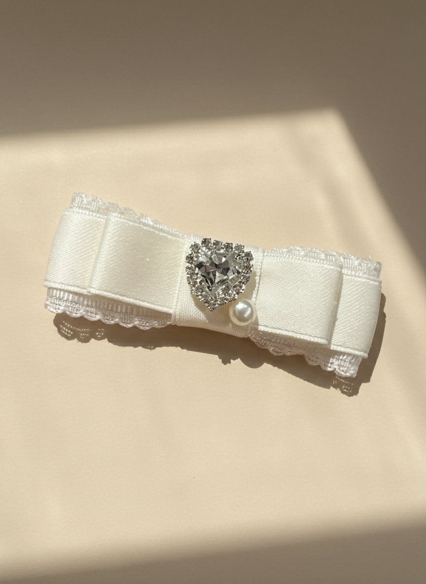 Candice Bejewelled Heart Flat Bow