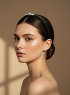 Kaity Denim Bejewelled Skinny Hairband