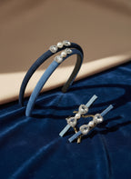 Denim Swarovski Hair Clip