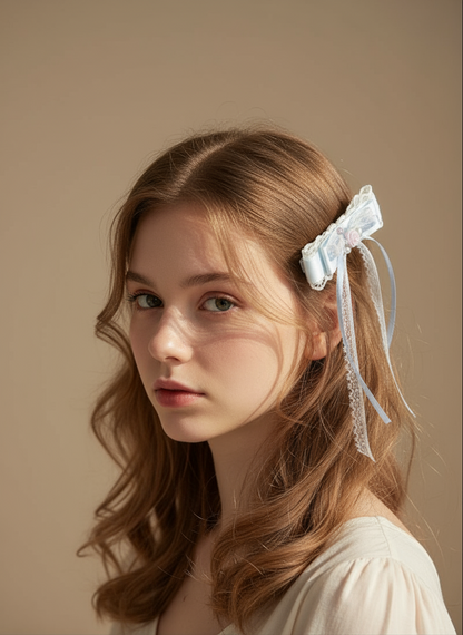 Nœud plat en dentelle Amelia Fleur
