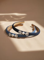 Kaity Denim Bejewelled Skinny Hairband