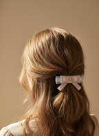 Audrey Color block Polkadots Lace Flat Bow