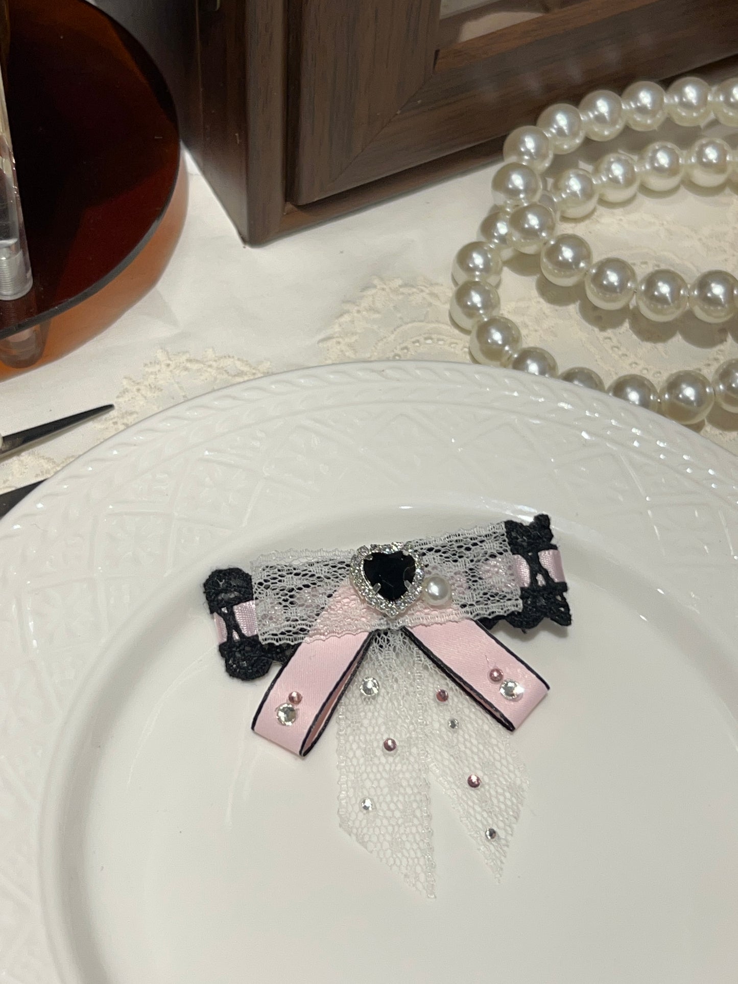 Vera Laced Crystallized Sailor Bow