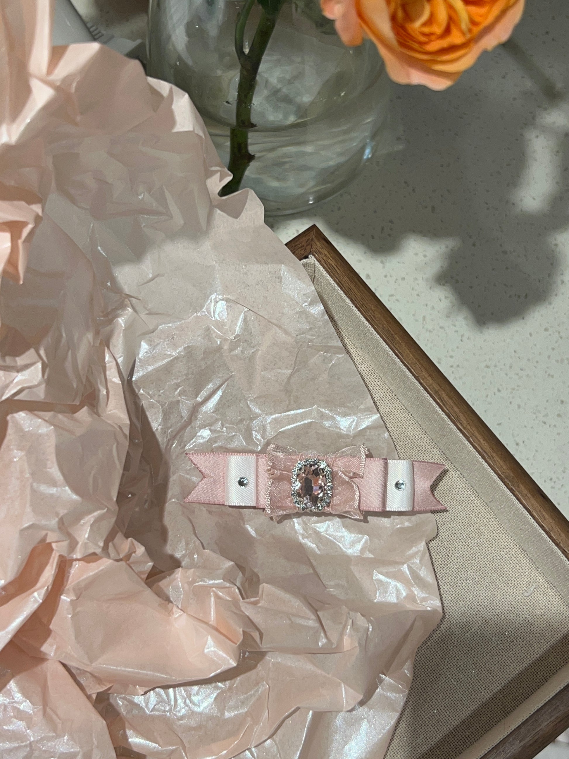 Nœud plat en organza bicolore Jade