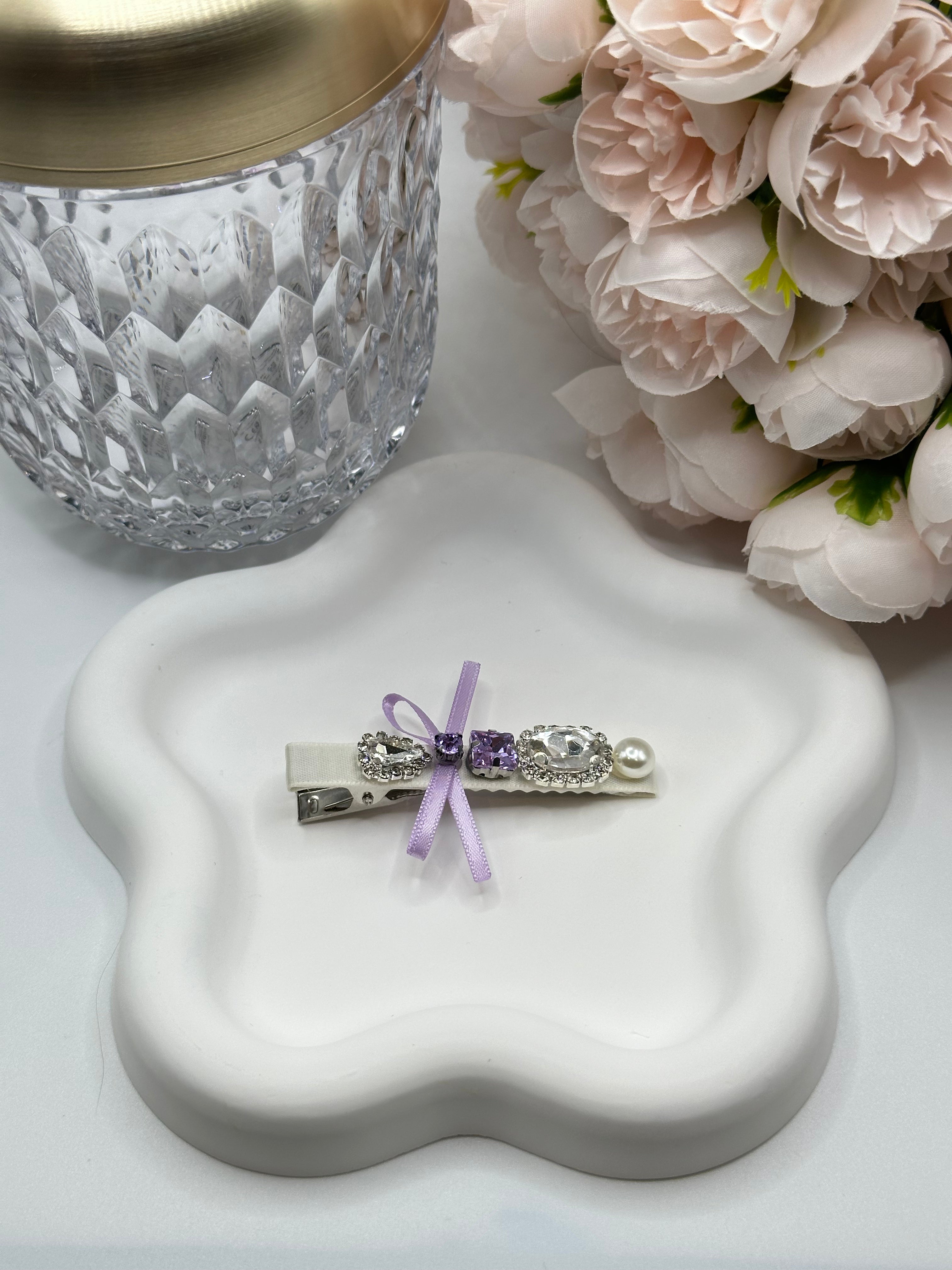 Elara 2 Tone  Bejewelled Amethyst Hair Clip