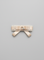 Audrey Color block Polkadots Lace Flat Bow