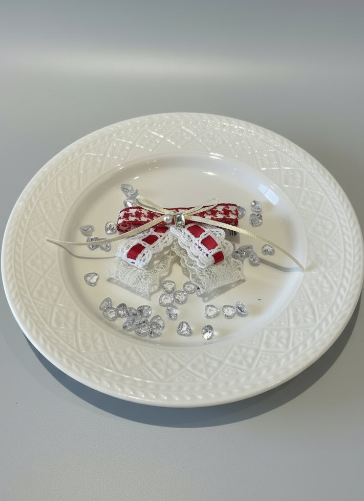 Faye Houndstooth Lace Sailor Bow