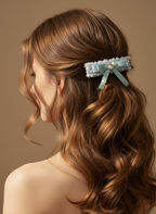 Ophidia Tweed Bejewelled Flat Bow