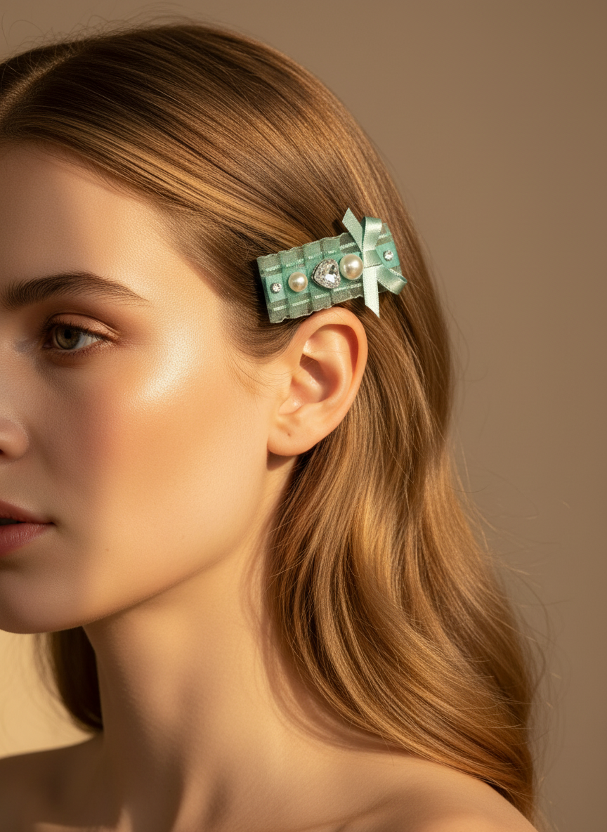 Celia Organza Hearted Hair Clip