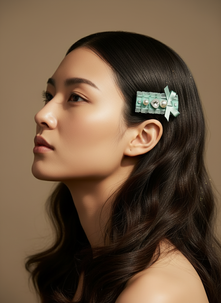 Celia Organza Hearted Hair Clip