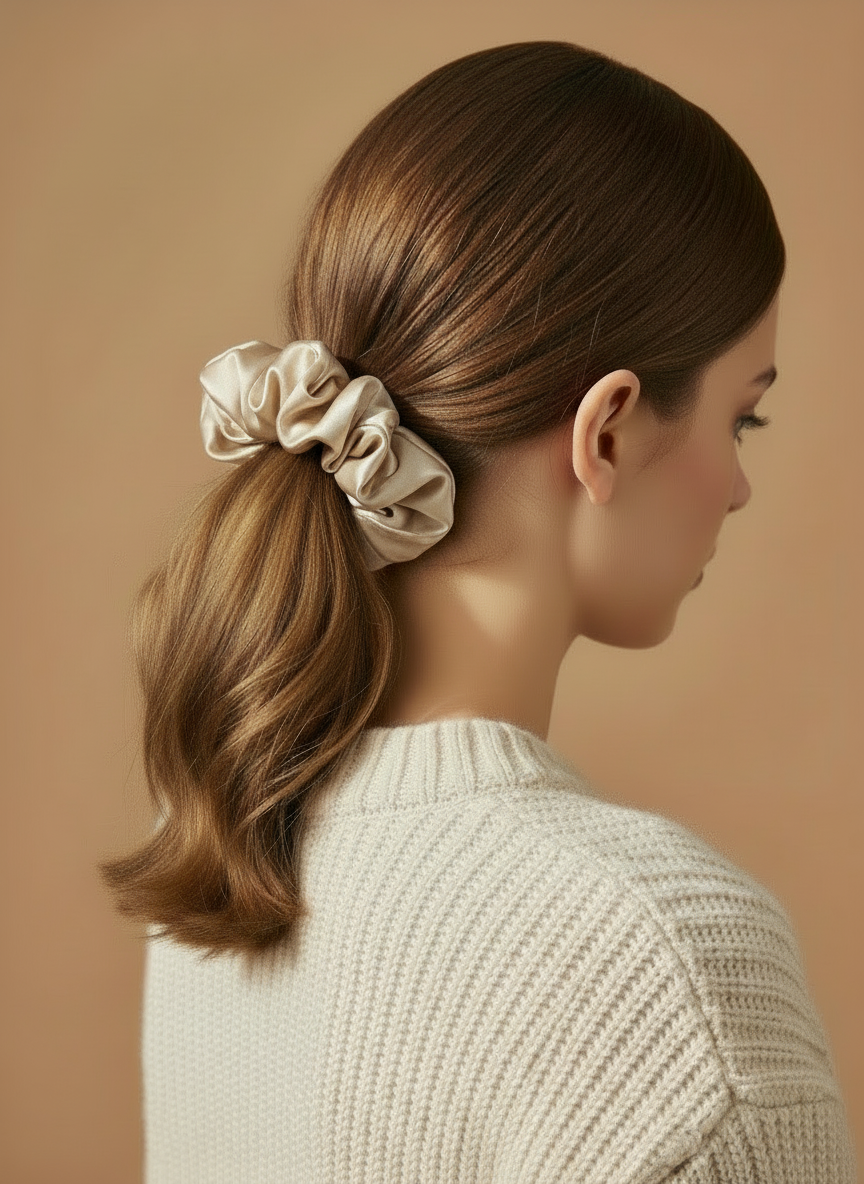 Medium Dahlia Mulberry Silk Scrunchies