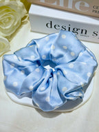 Large Dahlia Polka Mulberry Silk Scrunchies