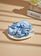 Large Dahlia Polka Mulberry Silk Scrunchies