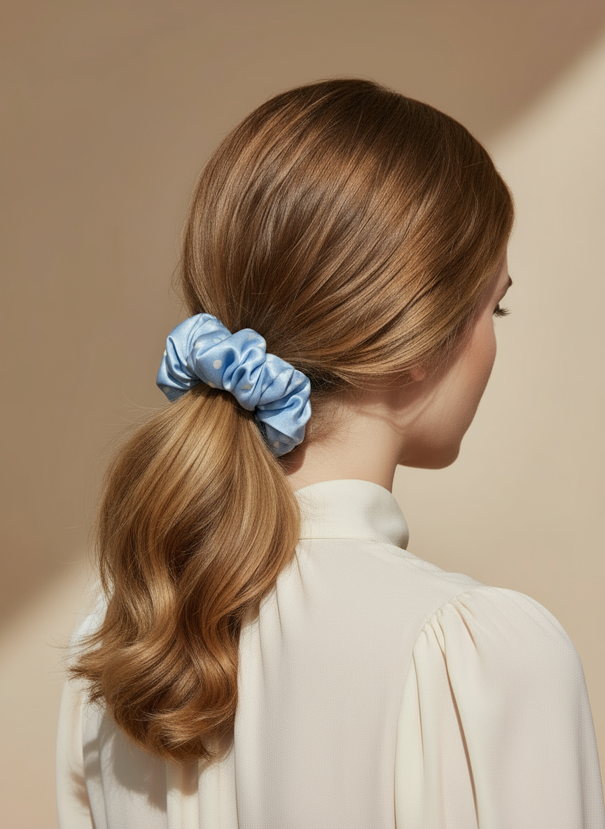 Medium Dahlia Mulberry Silk Scrunchies