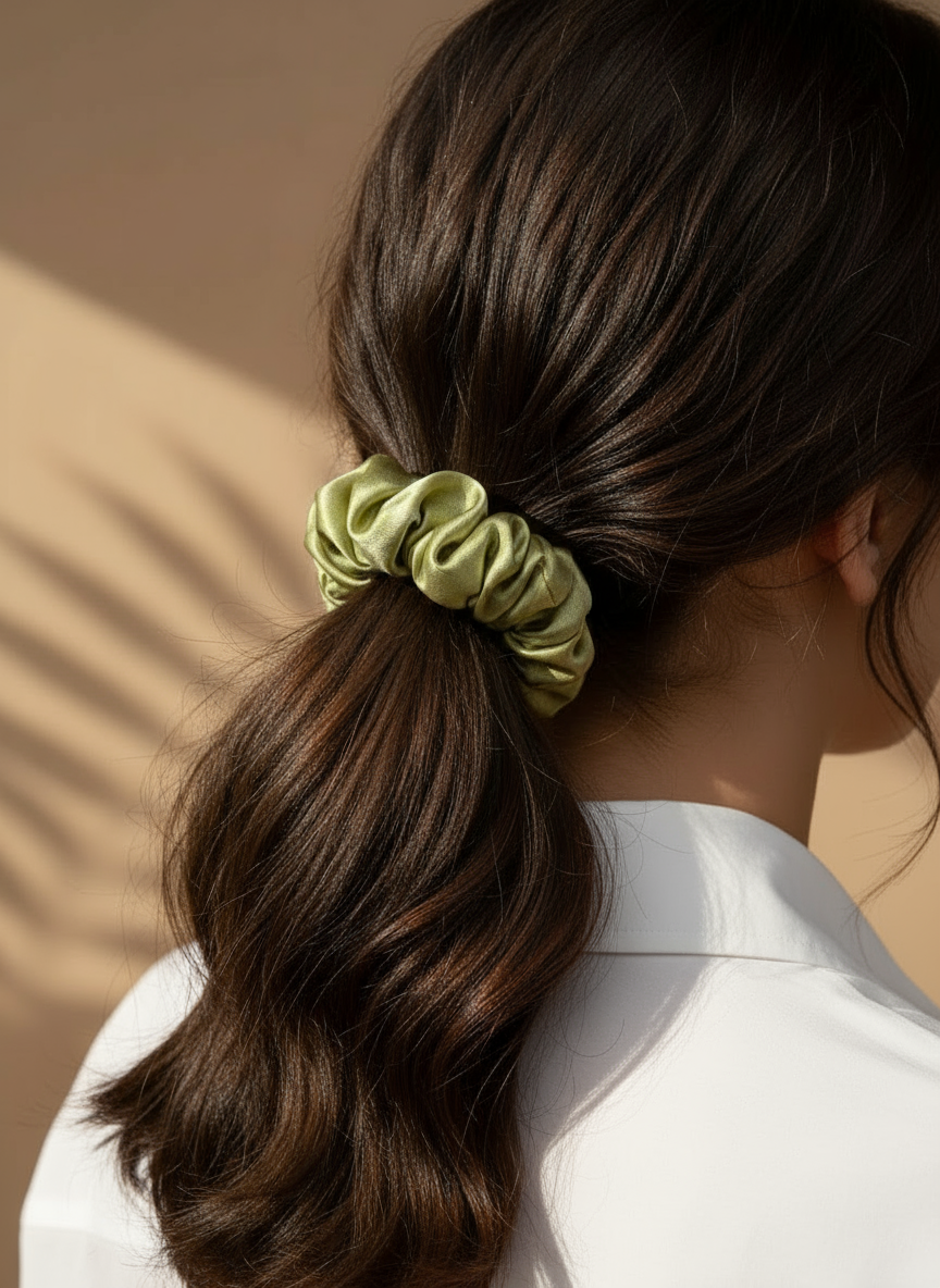 Small Dahlia Mulberry Silk Scrunchies