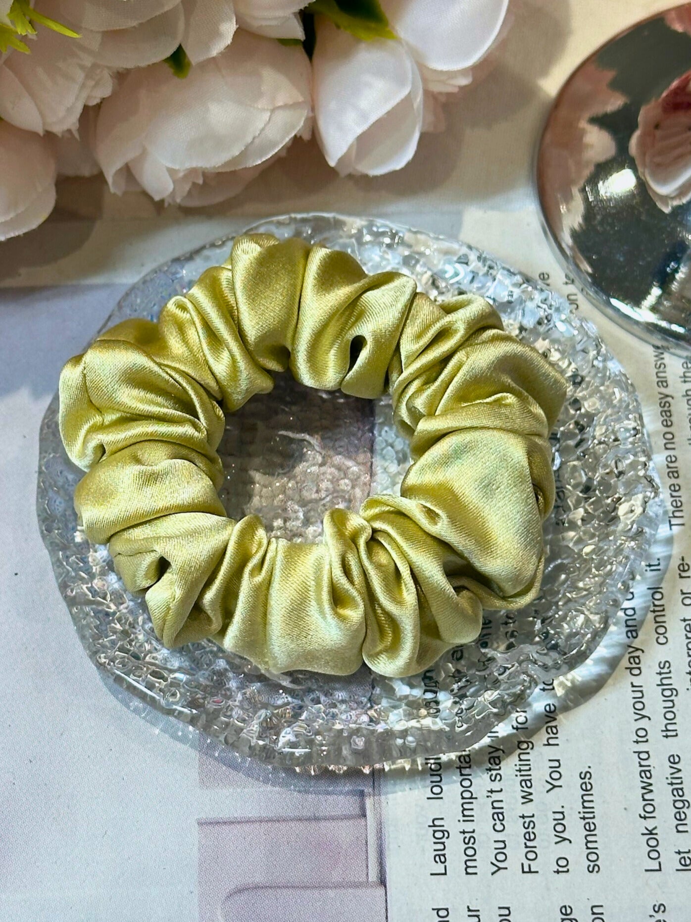 Small Dahlia Mulberry Silk Scrunchies