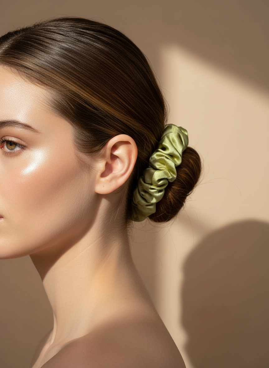 Small Dahlia Mulberry Silk Scrunchies