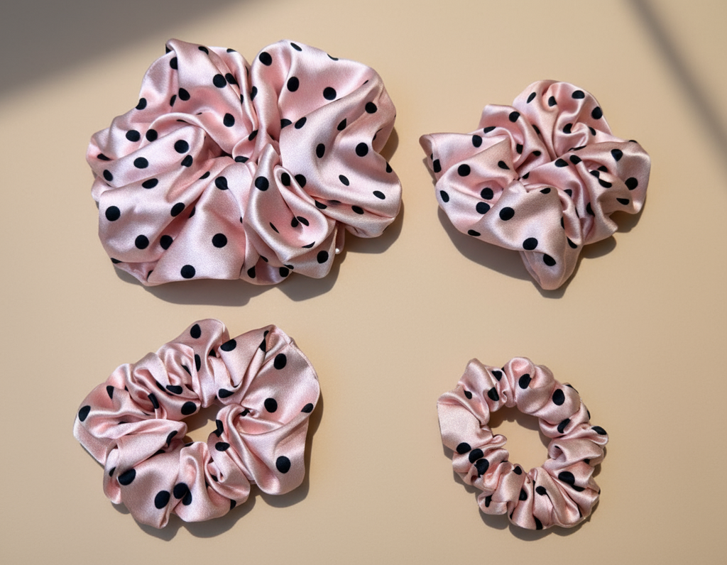 Dahlia Mulberry Silk Scrunchies Package