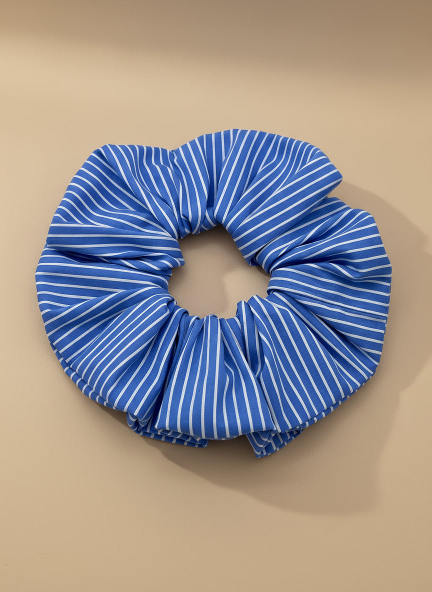 Large Una Striped Poplin Scrunchie