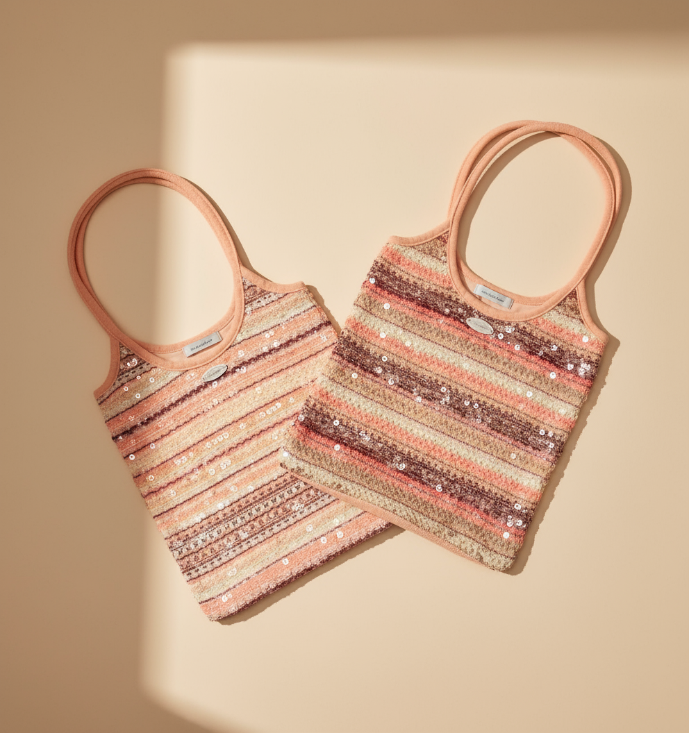 Mini Striped Sequins Evelyne Tote