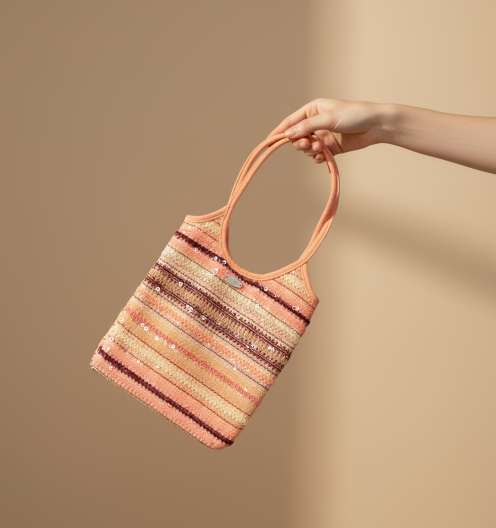 Mini Striped Sequins Evelyne Tote