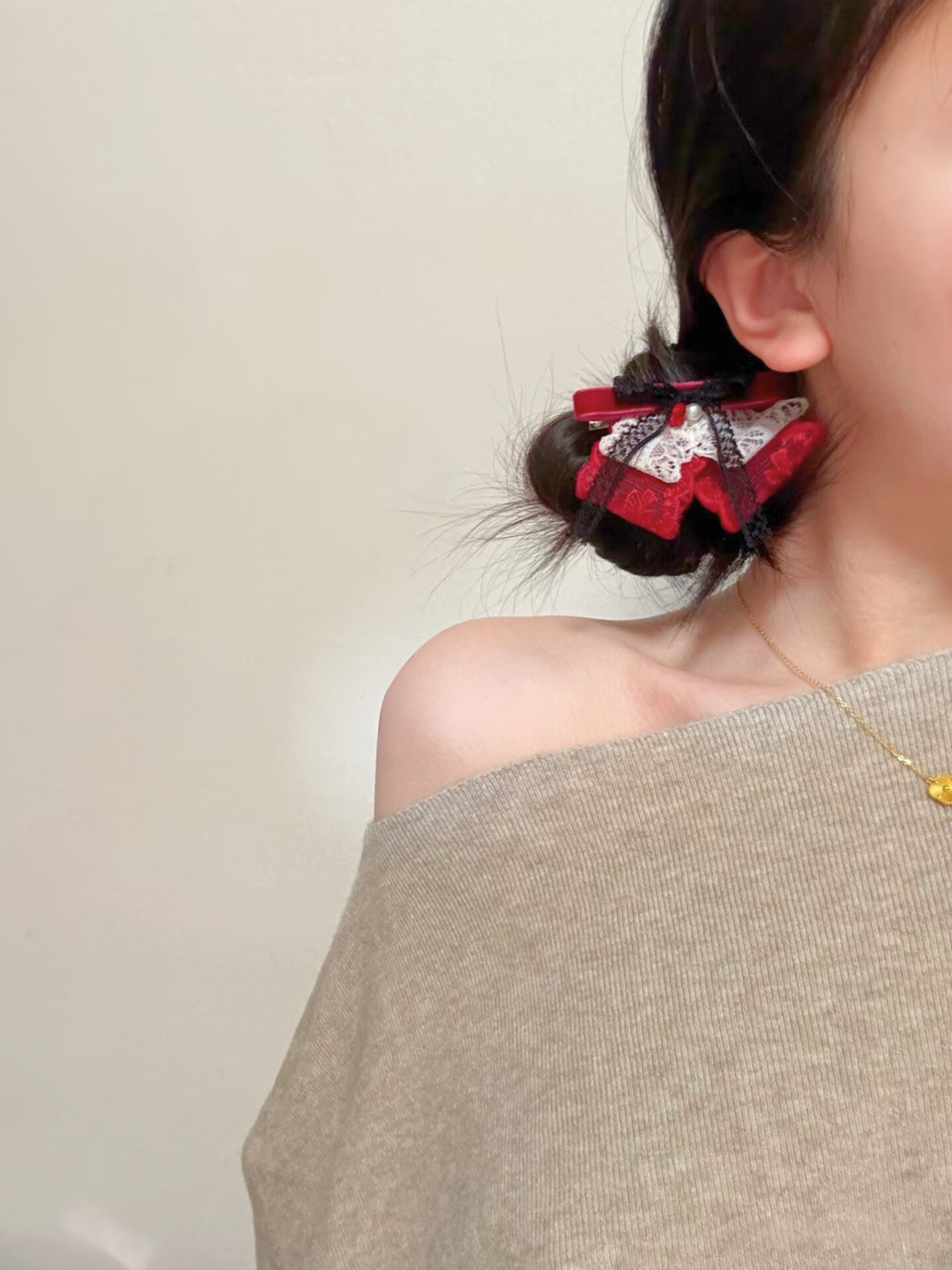 Ruby French-lace  Sailor Bow