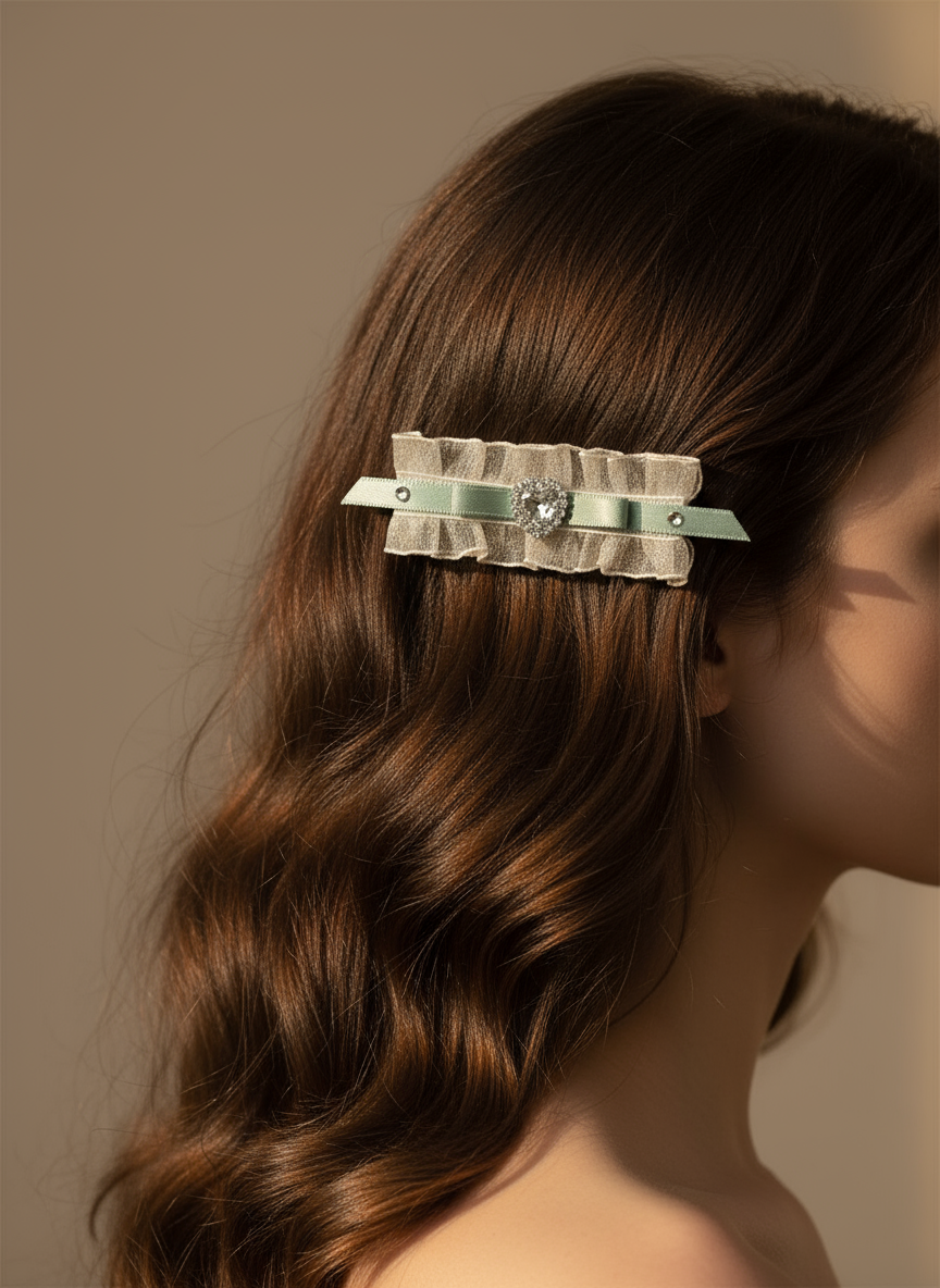 Carrie Organza Heart Flat Bow