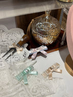 Audrey Color block Polkadots Lace Flat Bow