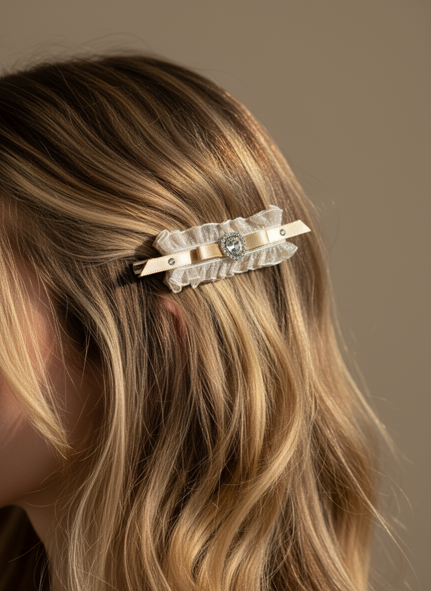 Carrie Organza Heart Flat Bow