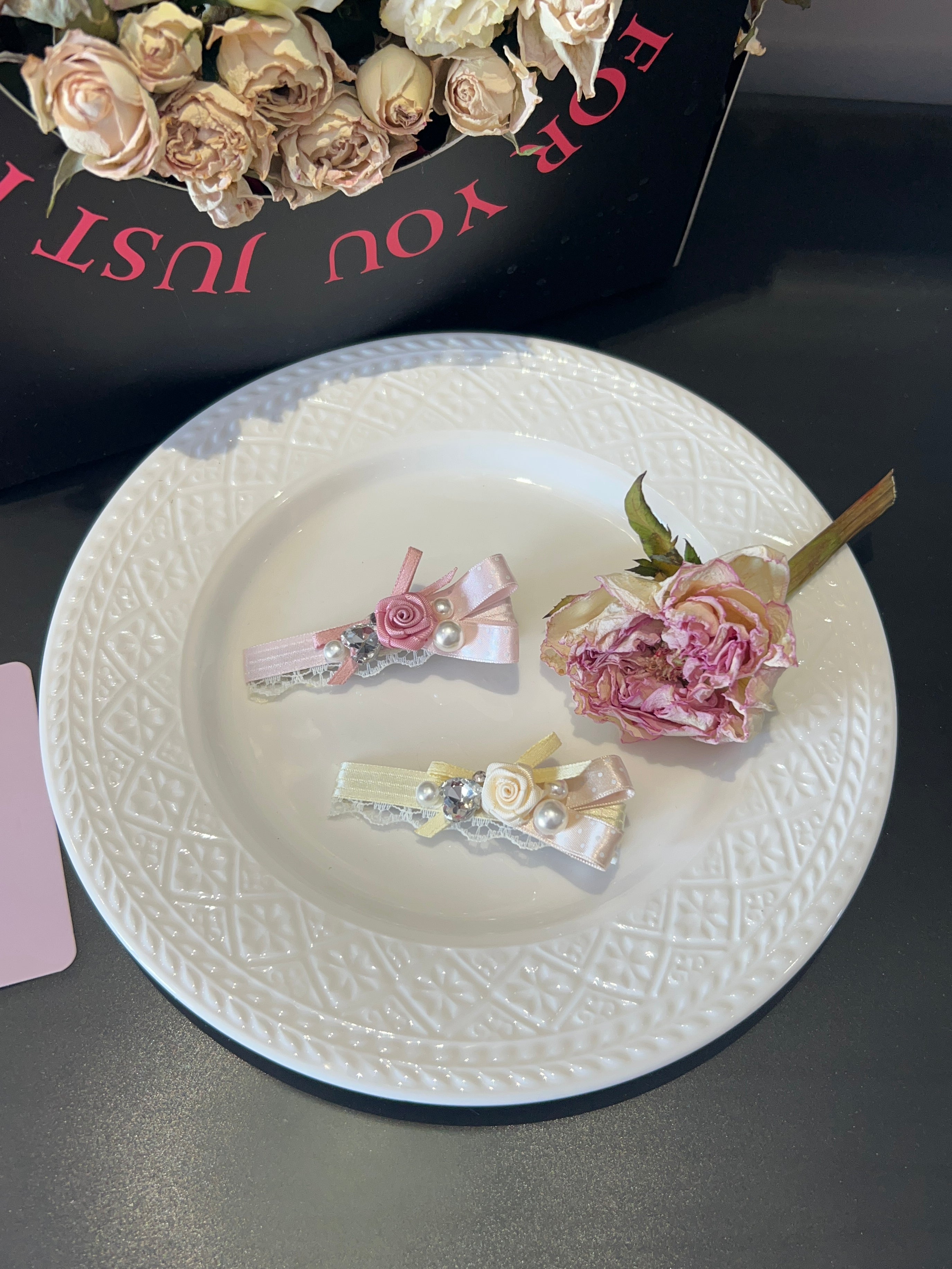 Hailey Rose Polka-Dot  Flat Bow