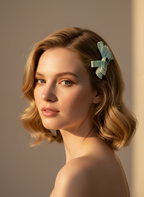 Audrey Color block Polkadots Lace Flat Bow