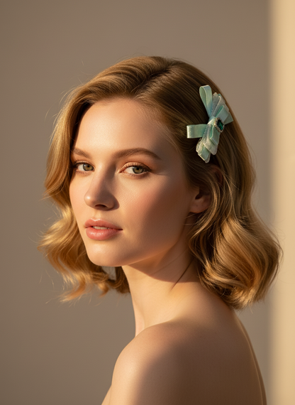 Audrey Color block Polkadots Dentelle Nœud plat