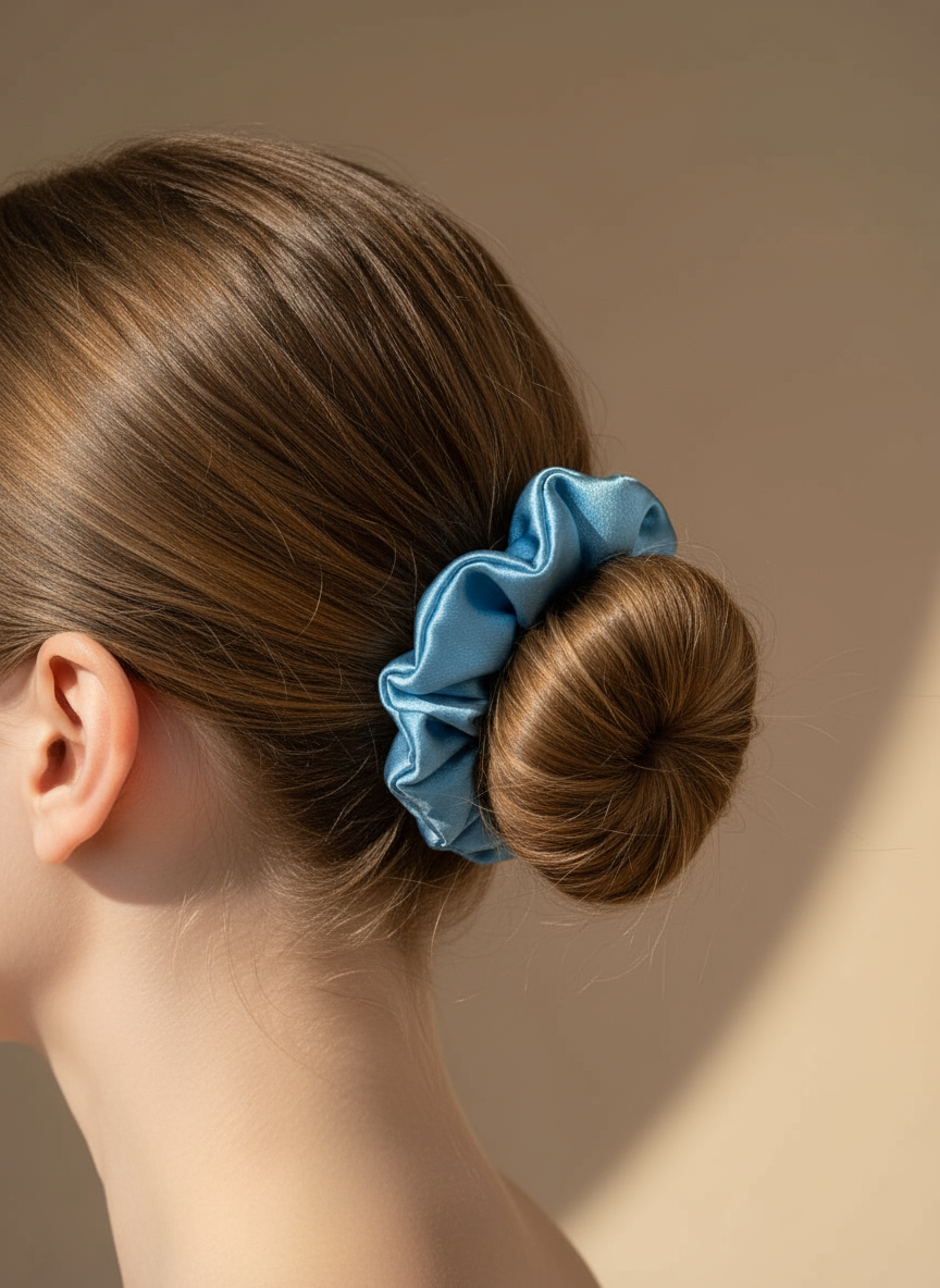 Small Dahlia Mulberry Silk Scrunchies