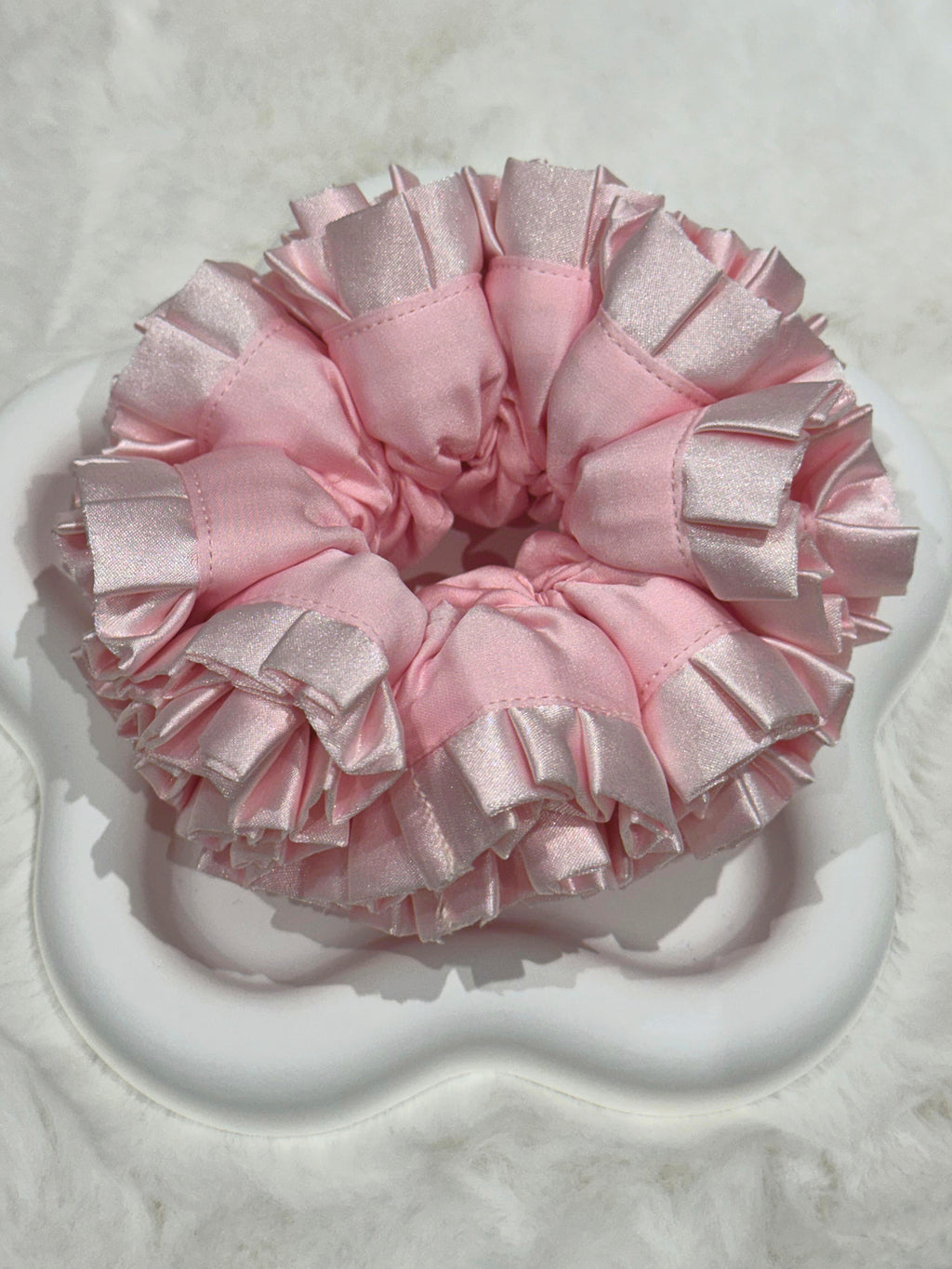 Chouchous pivoine en satin rose