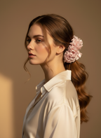 Chouchous pivoine en satin rose