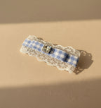 Alice Plaid Bejewelled Flat Bow