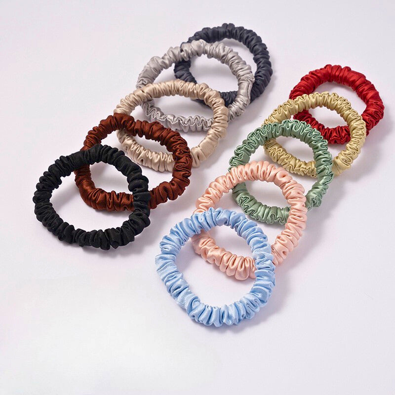XS Dahlia mulberry Silk Scrunchies