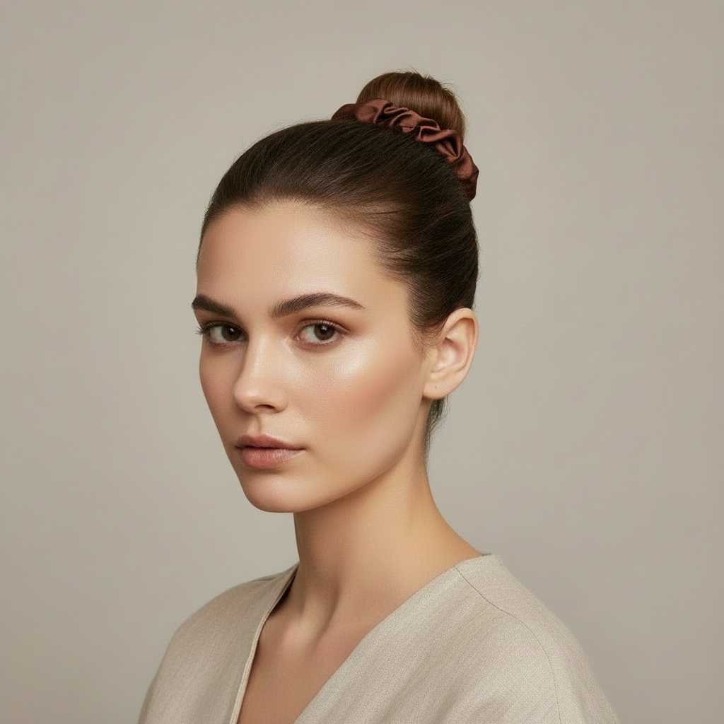 XS Dahlia mulberry Silk Scrunchies