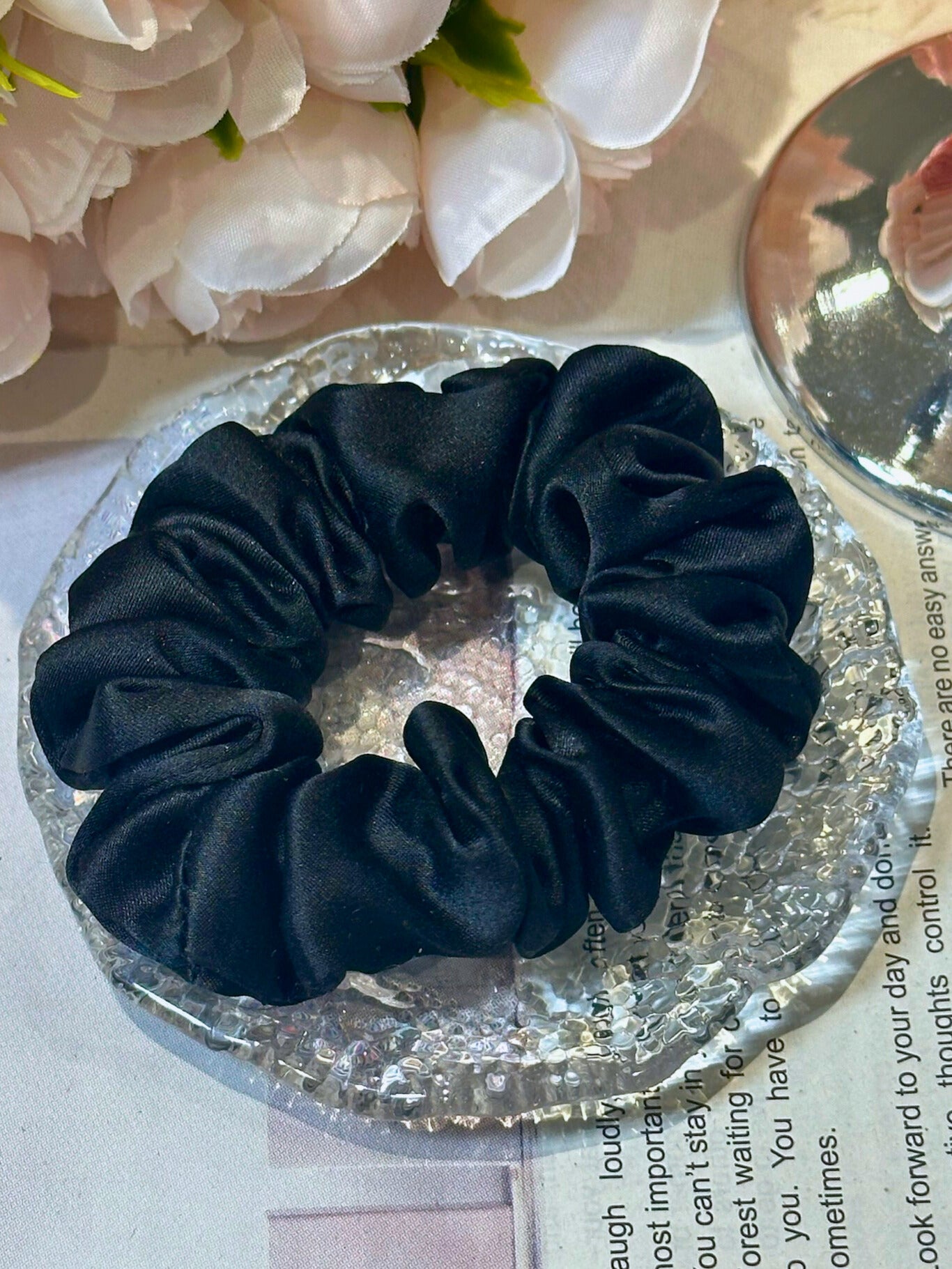 Medium Dahlia Mulberry Silk Scrunchies