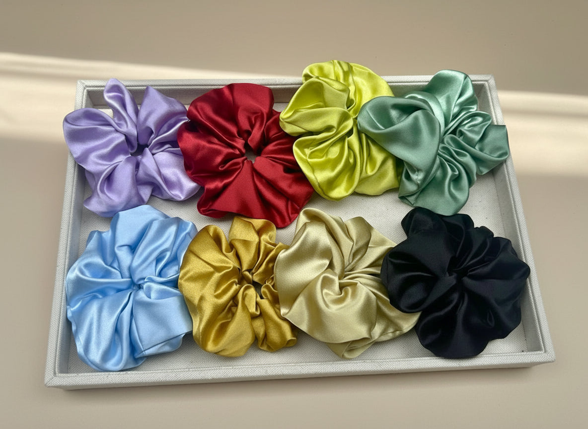 Large Dalia Mulberry Silk Scrunchies