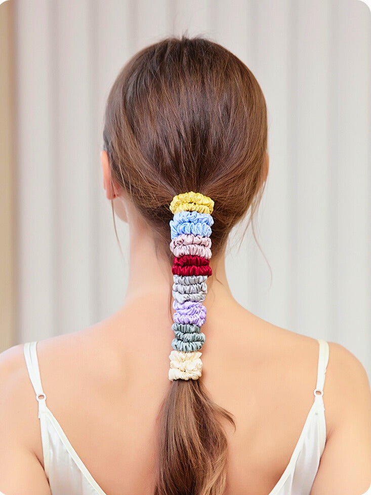 XS Dahlia mulberry Silk Scrunchies