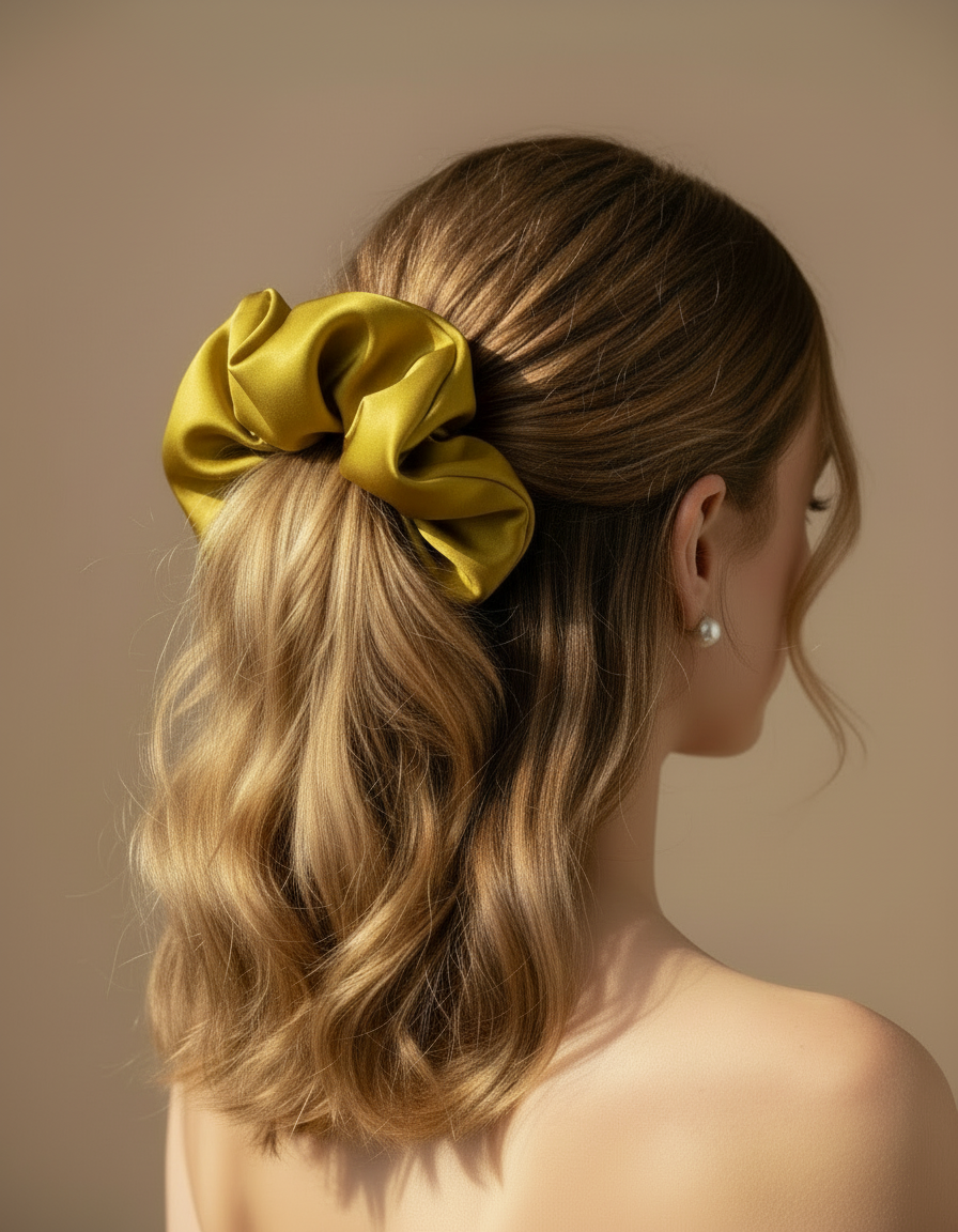 X-Large Dahlia Mulberry Silk Scrunchies