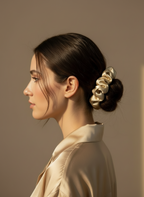 Medium Dahlia Mulberry Silk Scrunchies