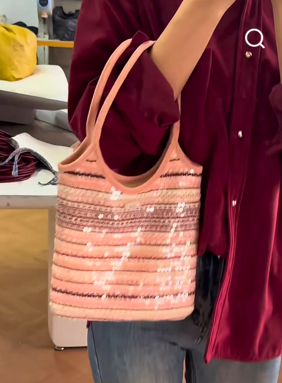 Mini Striped Sequins Evelyn Tote