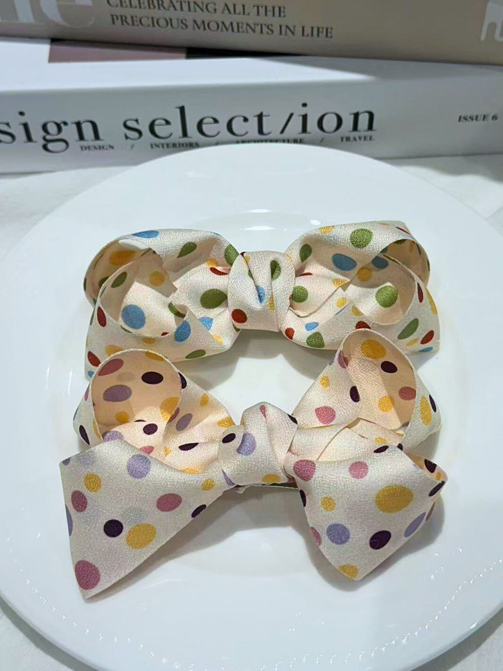 Bernice Medium Polka Bow Clip