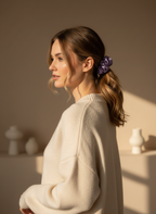 Medium Dahlia Mulberry Silk Scrunchies